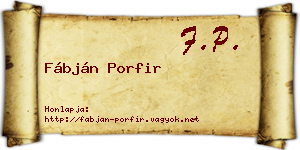 Fábján Porfir névjegykártya