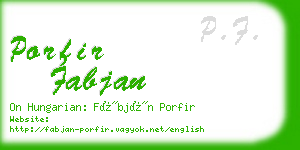porfir fabjan business card
